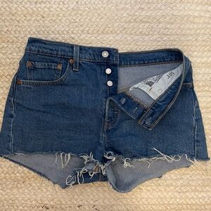 Levi’s 501 high rise denim shorts